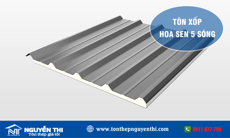 Tôn xốp Hoa Sen 5 sóng 